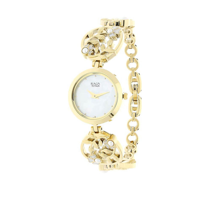 Titan Raga Cream Dial Analog Watch for Women 2540YM05