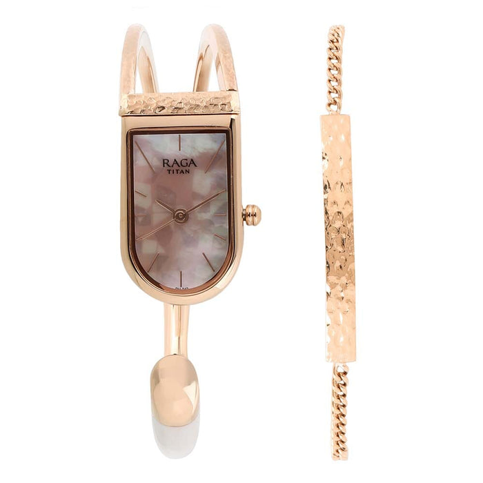 Titan Raga Espana Brillo by Titan Mother of Pearl Dial Analog Watch for Women 95053WM01
