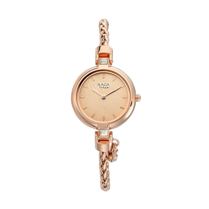 Titan Raga Espana by Titan Rose Gold Dial Analog Watch for Women 2584WM01