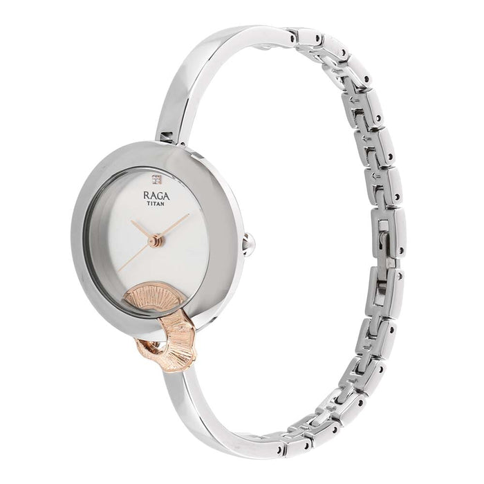 Titan Raga Espana Flemenco by Titan Silver Dial Analog Watch for Women 95051KM02