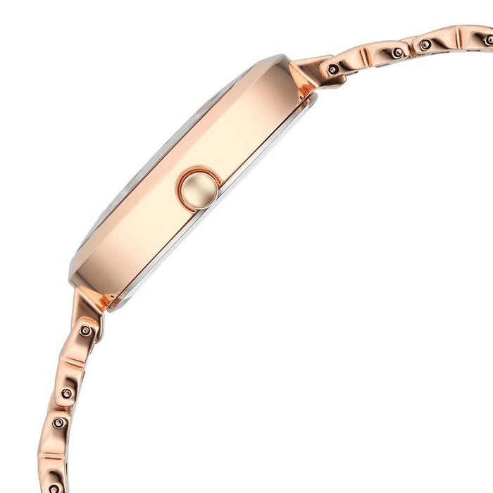 Titan Raga Memoirs Quartz Analog Burgundy Dial With Rose Gold Color Metal Strap Watch For Women 2752WM01