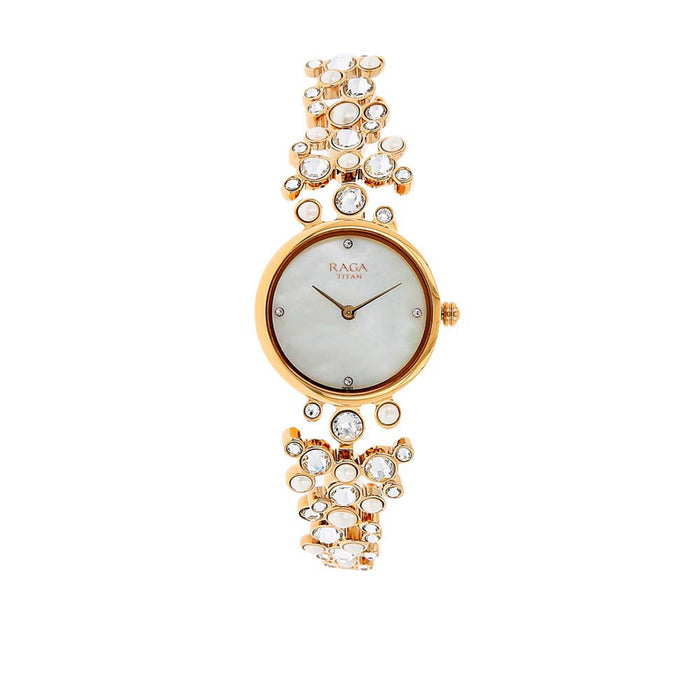 Titan Raga Mother of Pearl Dial Analog Watch for Women 95032WM01
