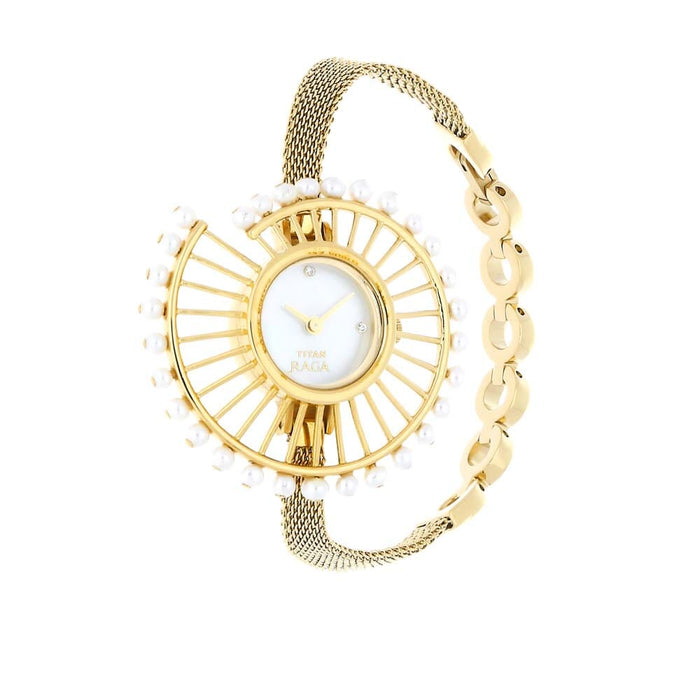 Titan Raga Mother of Pearl Dial Analog Watch for Women 9970YM01