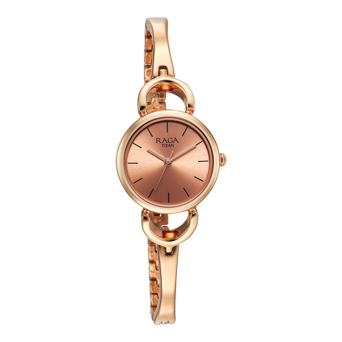 Titan Raga Rose Gold Dial Watch for Women 2724WM01