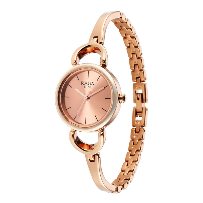 Titan Raga Rose Gold Dial Watch for Women 2724WM01