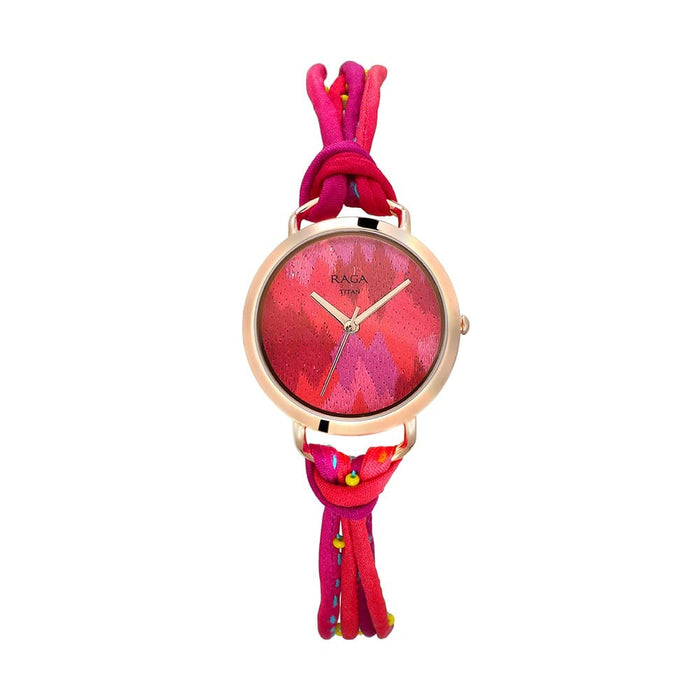 Titan Raga Twirl by Titan - Pink Dial Analog Watch for Women 95080WF01