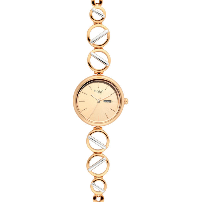 Titan Raga Viva Analog Rose Gold Dial Women's Watch-NP2644KM02/NP2644KM02, Rose Gold, Rose Gold, bracelet