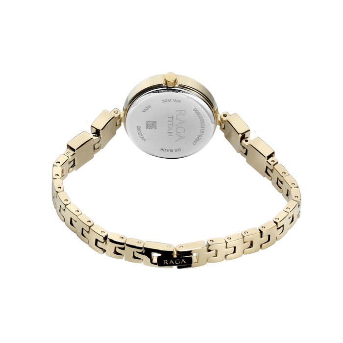 Titan raga viva analog watch for women, gold 1, gold 1, bracelet