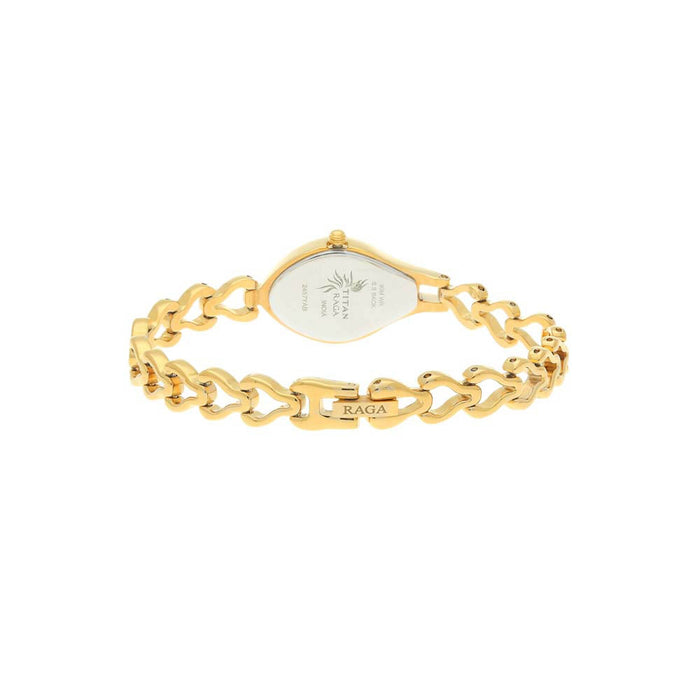 Titan Raga Women’s Bracelet Watch | Quartz, Water Resistant, White/Gold, bracelet