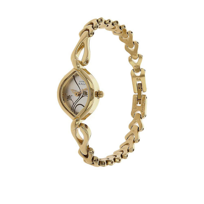 Titan Raga Women's White Dial Stainless Steel Band Watch - 2455YM01