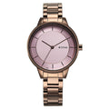 Titan Razzle Dazzle Quartz Analog Pink Dial Brown Stainless Steel Strap Watch For Women