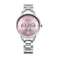 Titan Razzle Dazzle Quartz Analog with Day and Date Pink Dial Silver Stainless Steel Strap Watch For Women 2648SM13