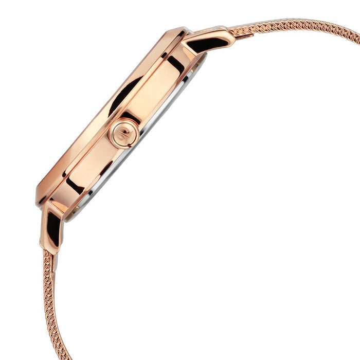 Titan Rose Gold Dial Stainless Steel Strap Watch 95104WM03