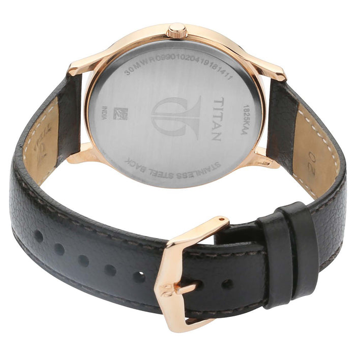 Titan Silver Dial Leather Strap Watch 1825WL01
