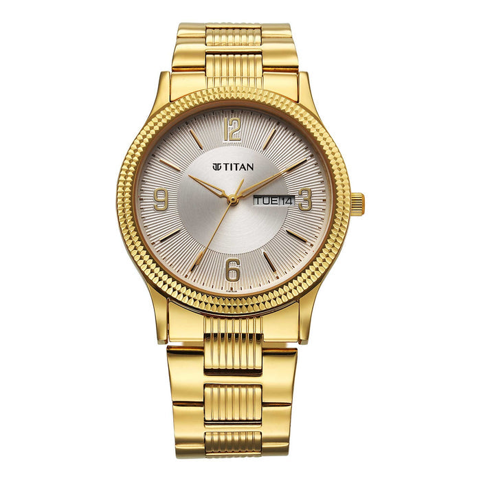 Titan Silver White Dial Analog Watch for Men