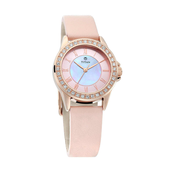 Titan Sparkle Pink Dial Analog Watch for Women 9798WL01