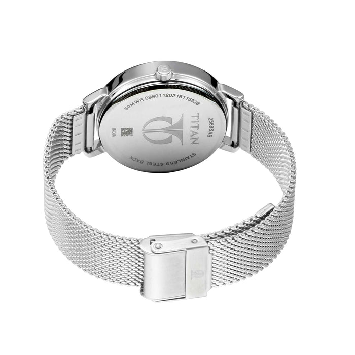 Titan Sparkle White Dial Analog Multi Function Watch for Women 2569SM05