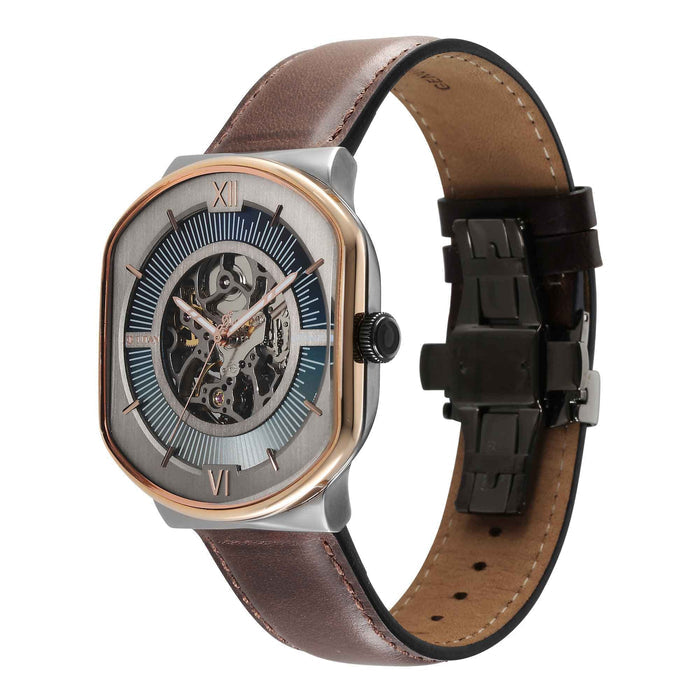 Titan Techno Beats Anthracite Dial Automatic Leather Strap watch for Men 1893KL01