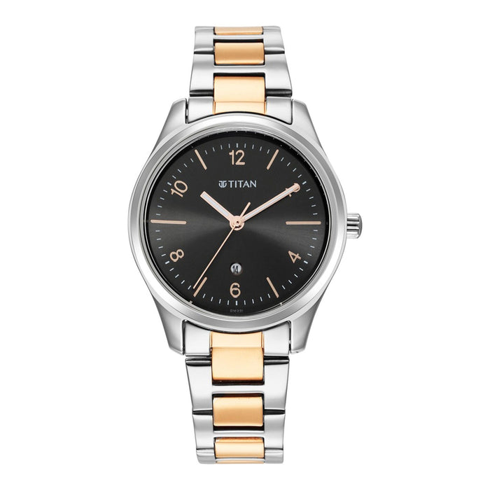 Titan Trendsetters Anthracite Dial Women Watch With Stainless Steel Strap 2639KM01