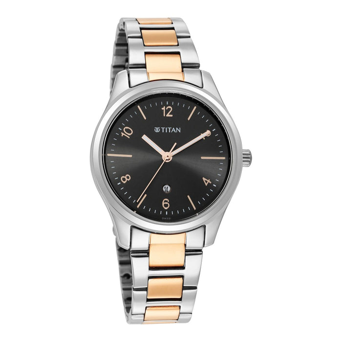 Titan Trendsetters Anthracite Dial Women Watch With Stainless Steel Strap 2639KM01
