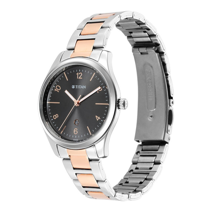 Titan Trendsetters Anthracite Dial Women Watch With Stainless Steel Strap 2639KM01