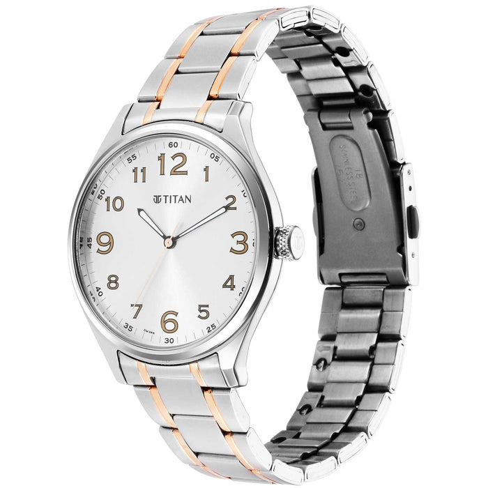 Titan Trendsetters Silver White Dial, bracelet