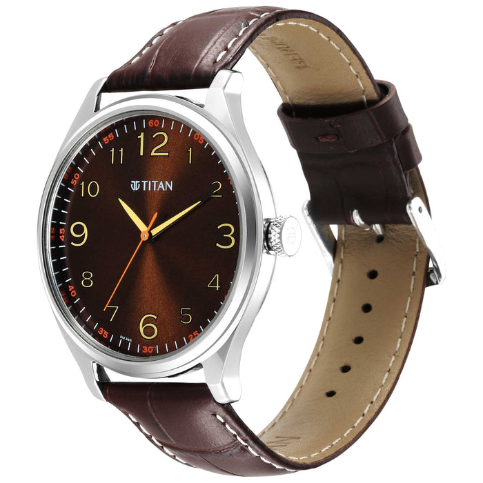 TITAN Trendsetters With Dark Brown Dial, strap