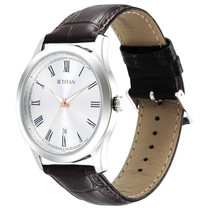 Titan Trendsetters With Silver White Dial, strap