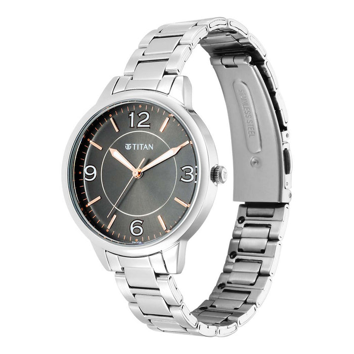 Titan Urban Anthracite Dial Analog Metal Strap watch for Women 2617SM08