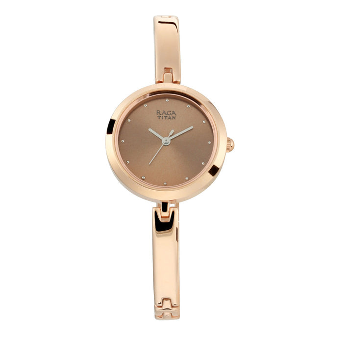 Titan Viva Analog Rose Gold Dial Women's Watch-2606WM05