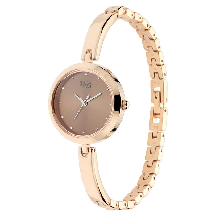 Titan Viva Analog Rose Gold Dial Women's Watch-2606WM05