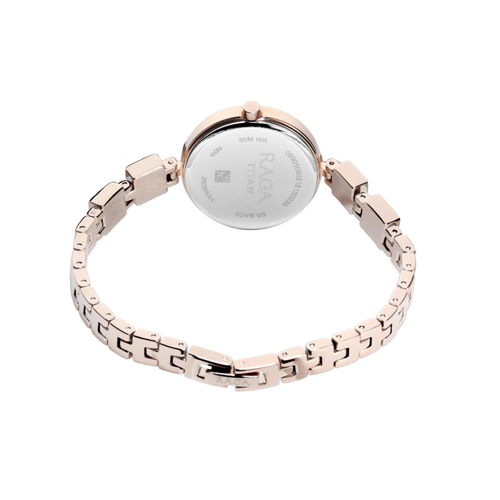 Titan Watch for Women, Quartz Movement, Analog Display, Rose Gold Metal Strap-NR2606WM01