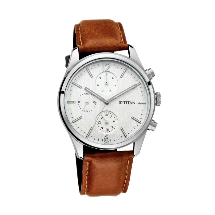 Titan Watches for Men (T1805SL04), Brown, strap