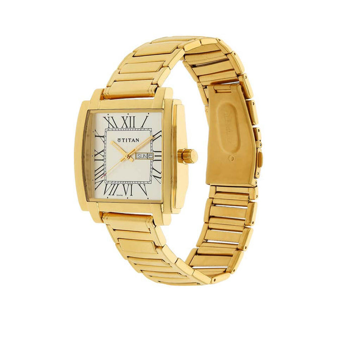 Titan White Dial Analog Watch 1586YM01