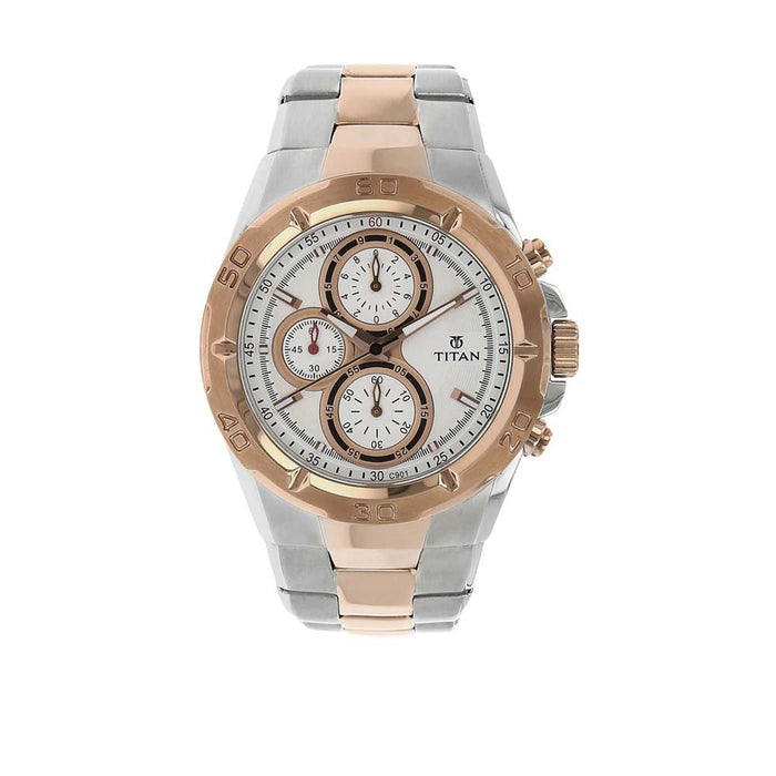 Titan White Dial Analog Watch 9308KM01