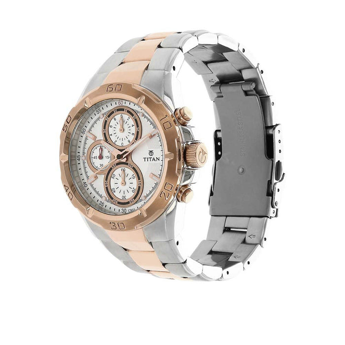 Titan White Dial Analog Watch 9308KM01