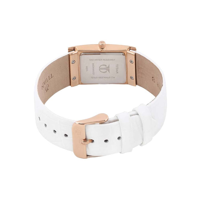Titan White Dial Analog Watch for Women 95034WL01