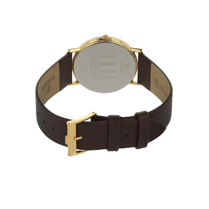 Titan White Dial Leather Strap Watch 679YL01