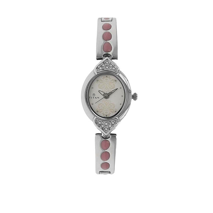 Titan White Dial Stainless Steel Strap Watch 2468SM05