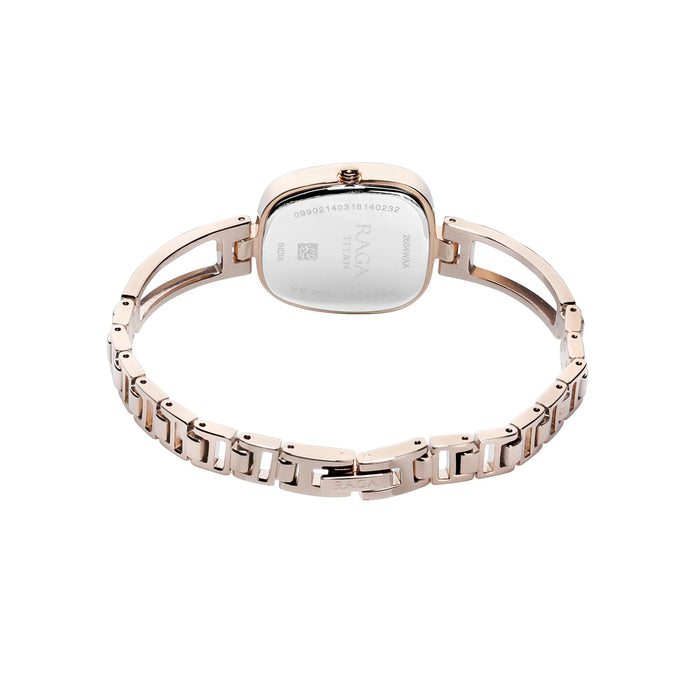 Titan Women Metal Grey Dial Analog Watch -Nr2604Wm01, Band Color-Rose Gold