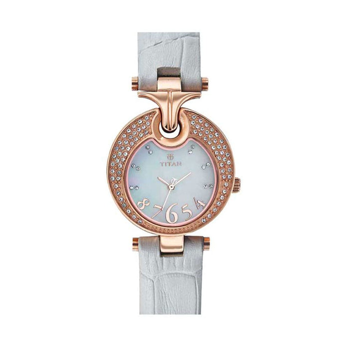Titan women Water Resistant Leather Analog Watch 9773WL01