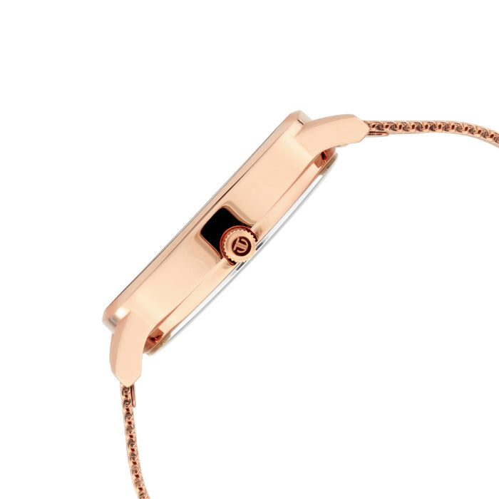 Titan Women's Analogue Quartz Rose Gold Metal Strap Watch - 2617WM04, Pink MOP