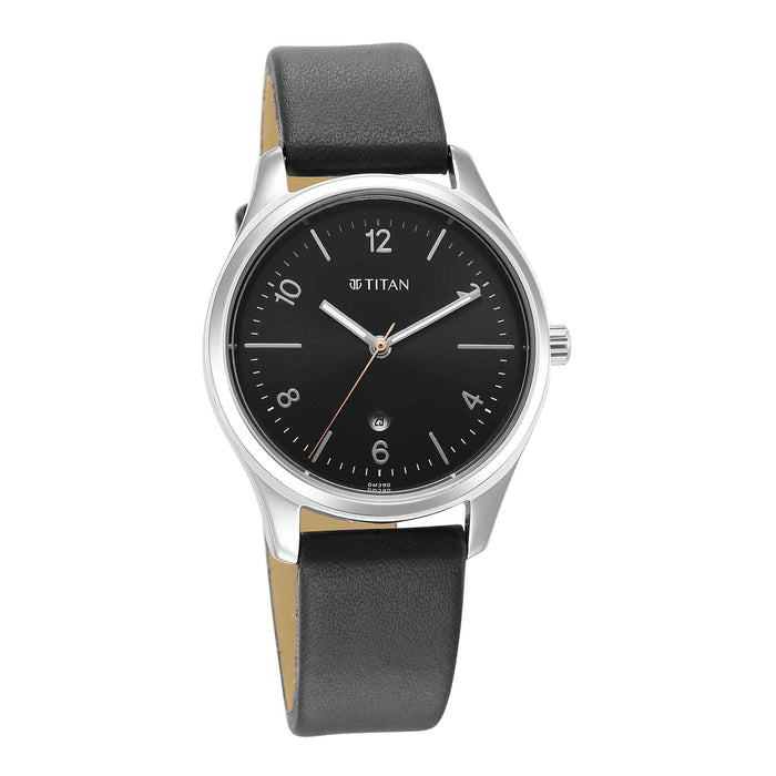 Titan Women's Anthracite Dial Leather Strap Watch