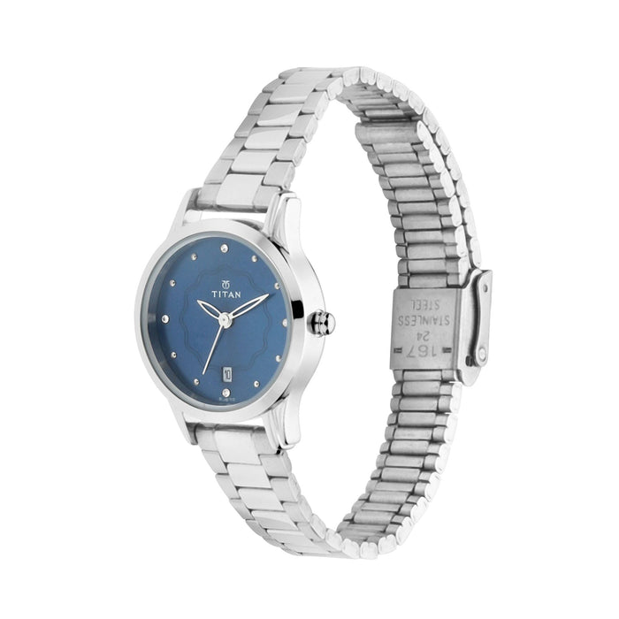 Titan Women's Quartz Watch with Analog Display and Metal Bracelet 2628SM01