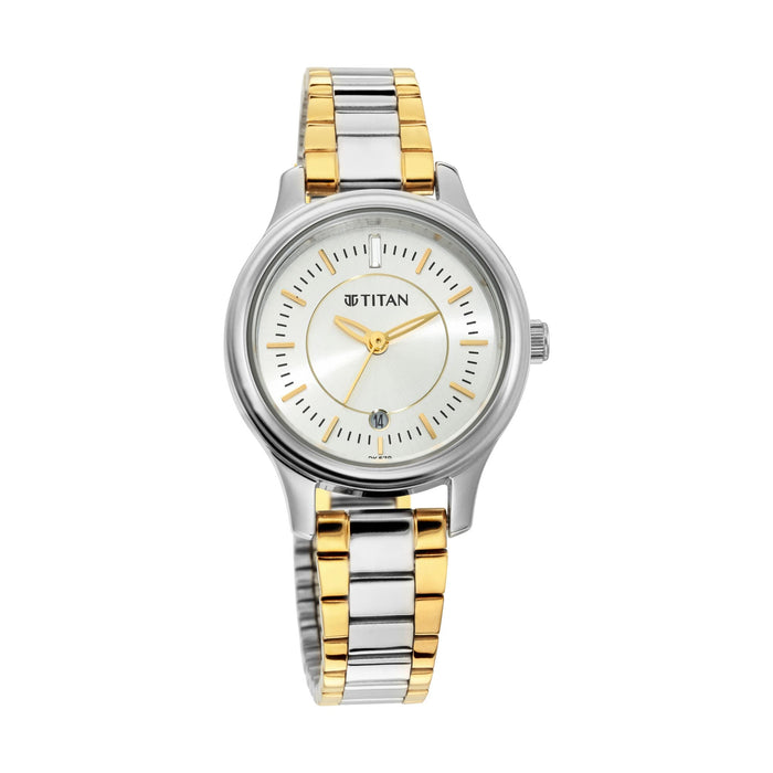 Titan Women's Quartz Watch with Analog Display and Stainless Steel Bracelet 2638BM01