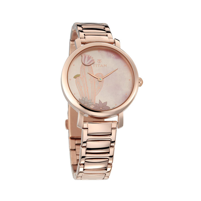 Titan Women's Quartz Watch with Analog Display and Stainless Steel Bracelet 95102WM01 95102WM01