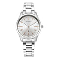 Titan Women's Silver White Dial Leather Strap Watch