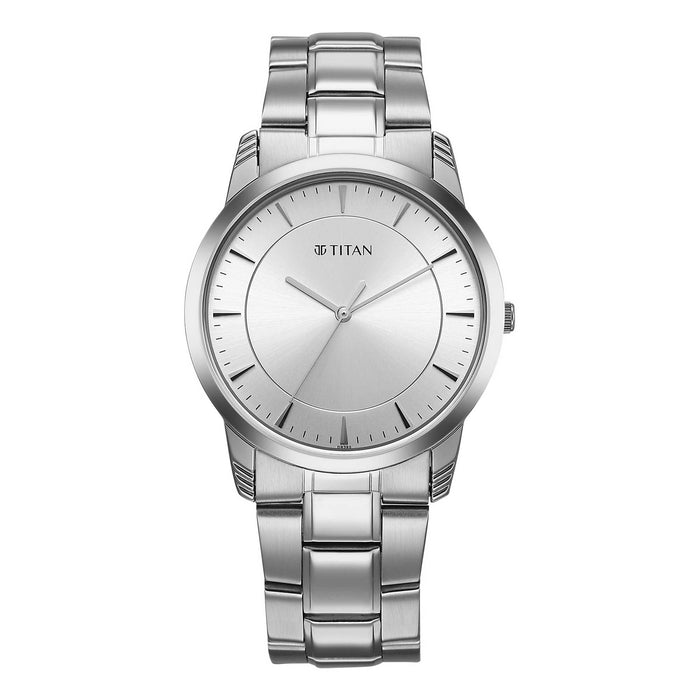 Titan Workwear Black Dial Analog with Date Stainless Steel Strap Watch for Men 1774SM02