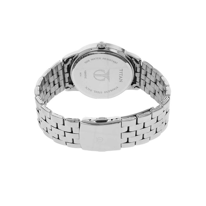 Titan Workwear Men’s Designer Dress Watch | Quartz, Water Resistant, Stainless Steel or Leather Band, silver