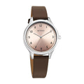 Titan Workwear Quartz Analog Rose Gold Dial Brown Colour Leather Strap Watch For Women 2781SL01